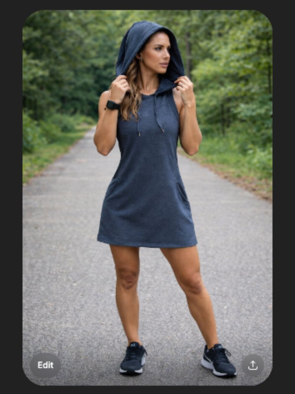 Freedom Trail by Kyoden Blue Sweatshirt Dress Athletic Athleisure Size Large